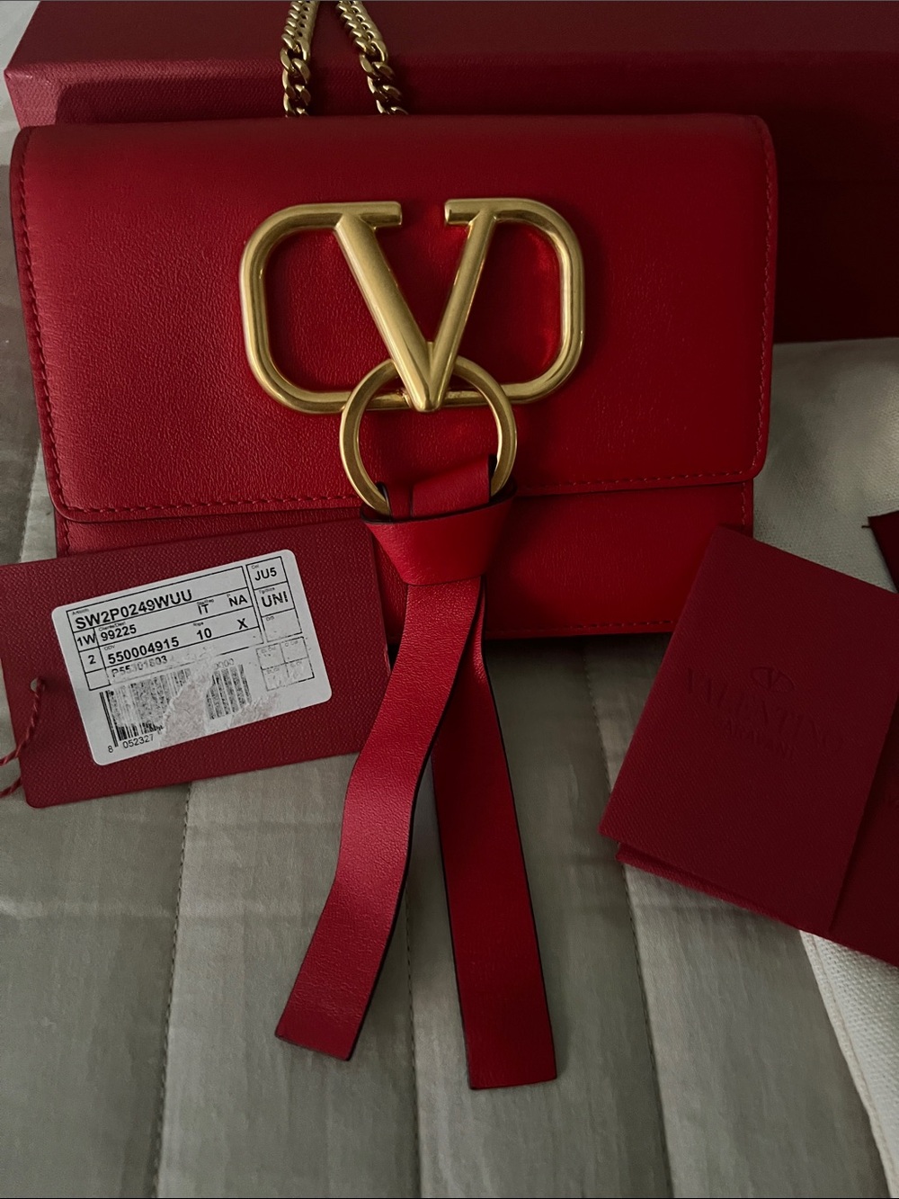 Valentino Red Mini VLogo Shoulder Bag with Gold Hardware - Picture 2 of 16